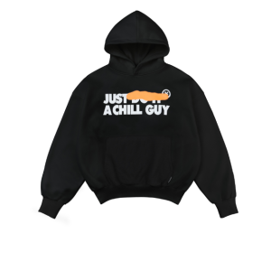 DirtyCoins Just A Chill Guy Oversized Hoodie Black