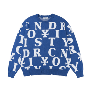 Letters Monogram Knit Sweater - Blue