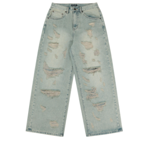 Home 1 Denim Pants Baggy Destroy - Blue Wash